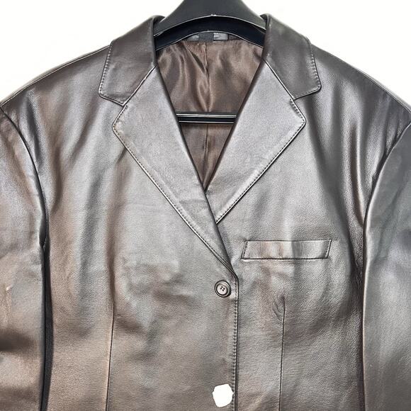 Stafford Blazer Jacket Size XL Brown Leather Lined Single Breasted 3-Button NWT - Picture 2 of 16